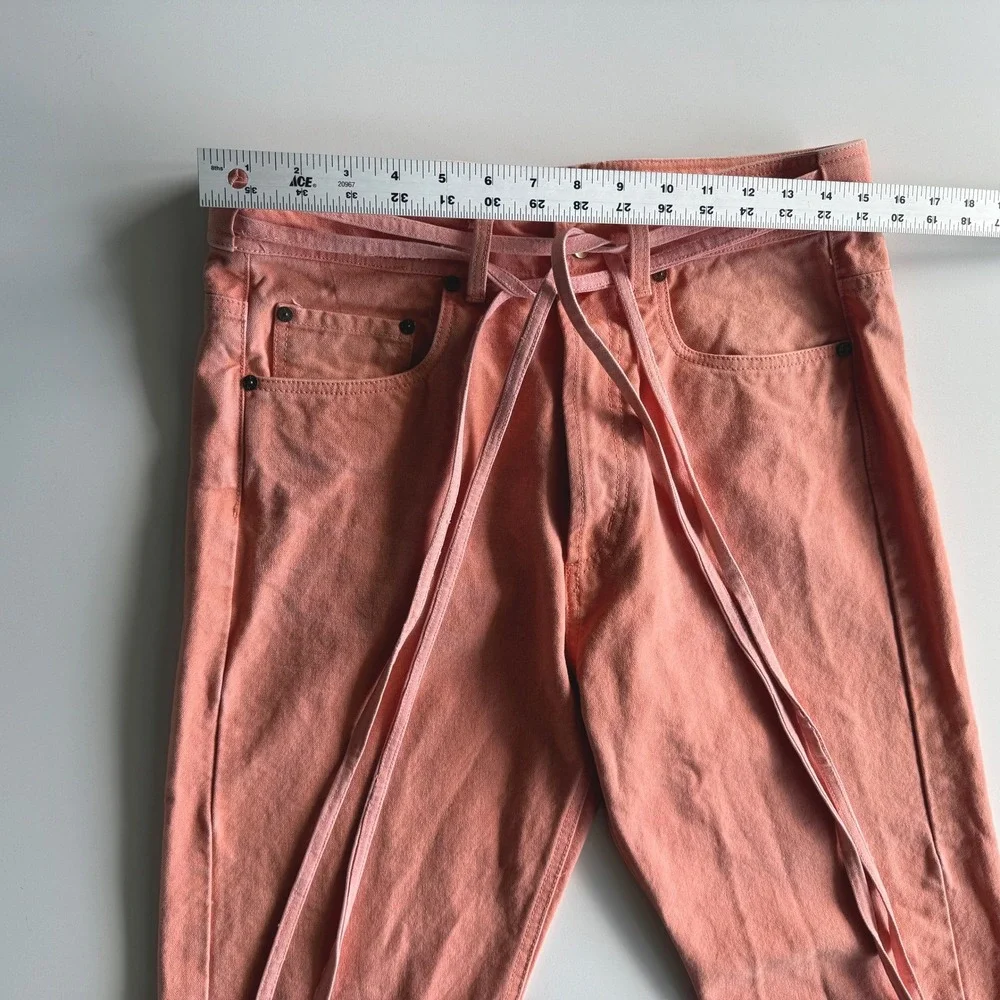 Vyner Articles Organic Cotton Denim‎ Raw Hem Karate Pants Jeans Orange 30 Waist